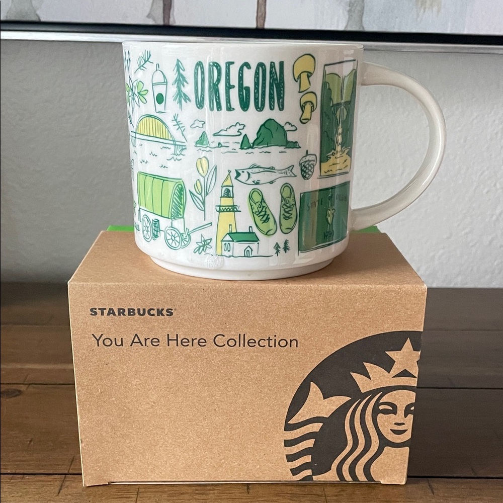 Starbucks Oregon Green Illustrated Mug